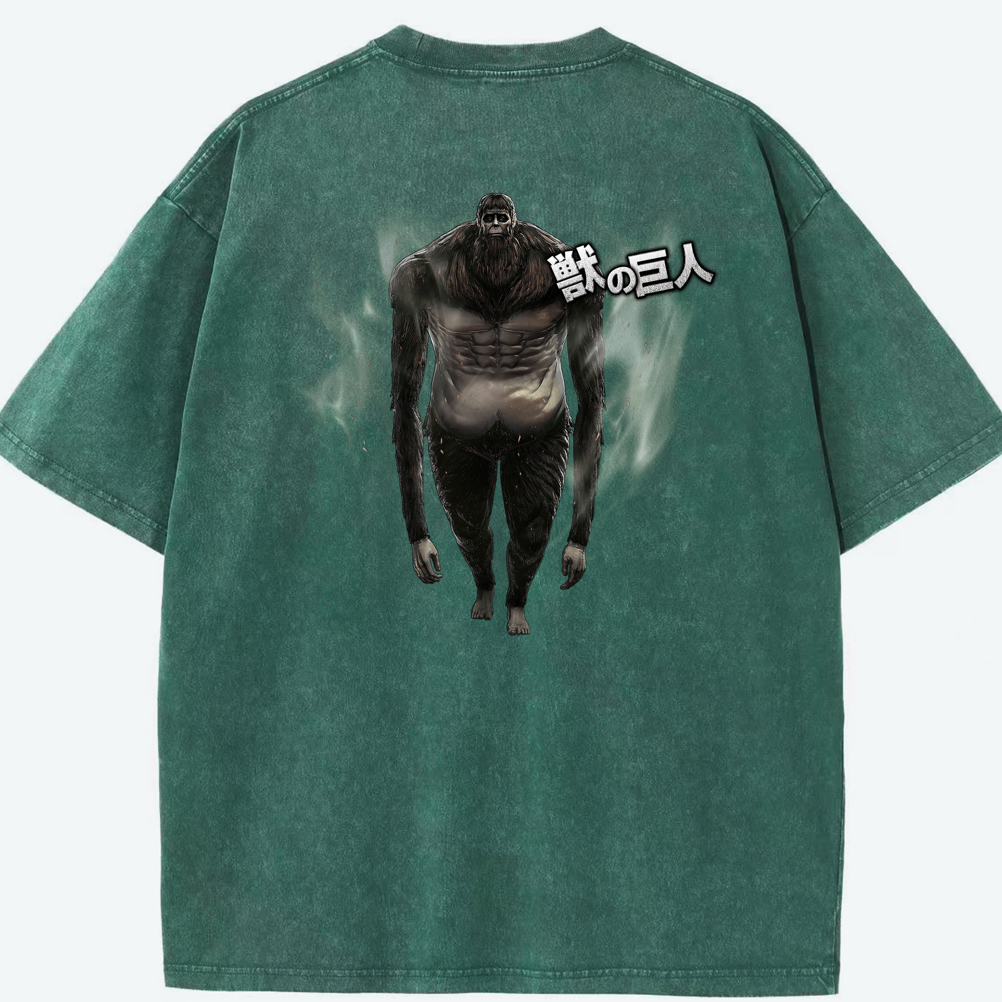 （画像用） 進撃の巨人 Attack on Titan 綿100% ヴィンテージ風 半袖Tシャツ（背面プリント）